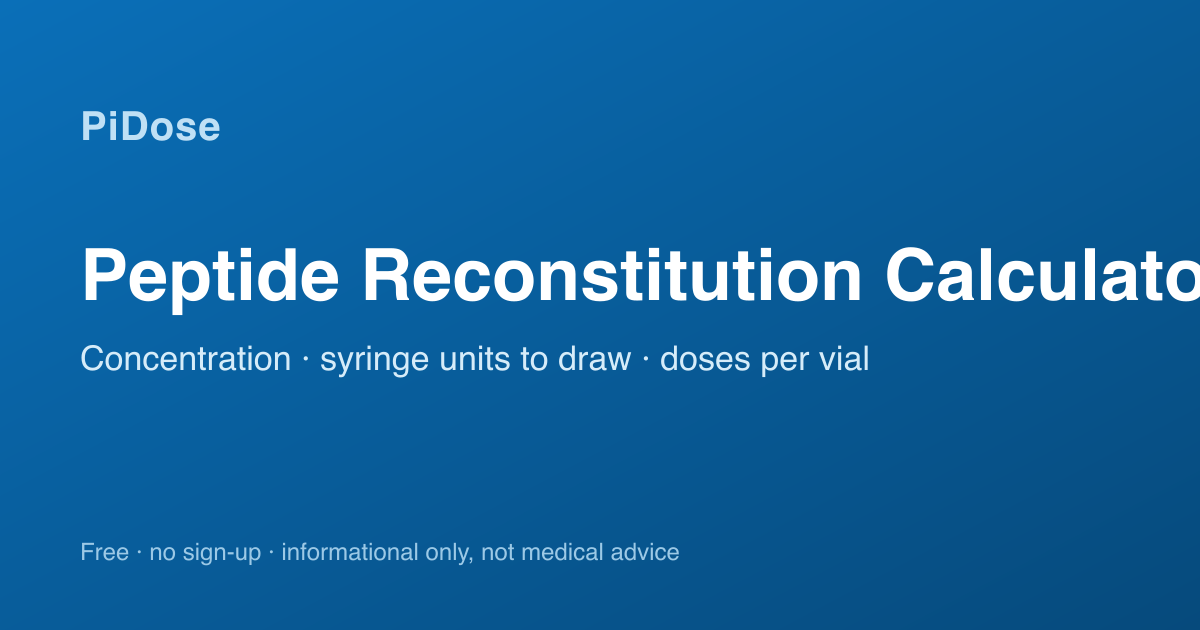 bpc-157 reconstitution calculator — Units & Doses Peptide Calculator - Cellgenic
